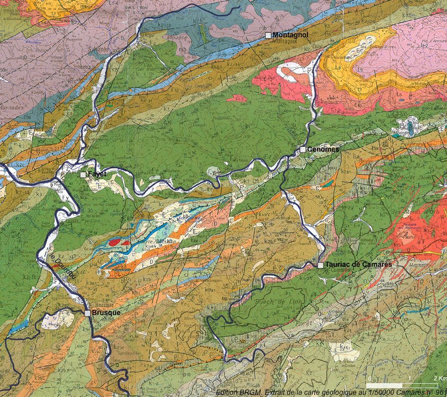 Sous le terme générique de "formation des Monts de Lacaune" se cache une géologie complexe où les roches sont entrecoupées de nombreuses failles. Cette formation caractéristique se prolonge jusqu’à la Montagne Noire pour former la pointe Sud-Est du Massif Central.